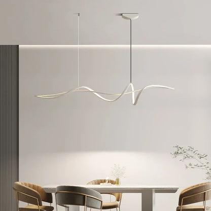 Suspension LED ondulée aluminium – 120 ou 140 cm