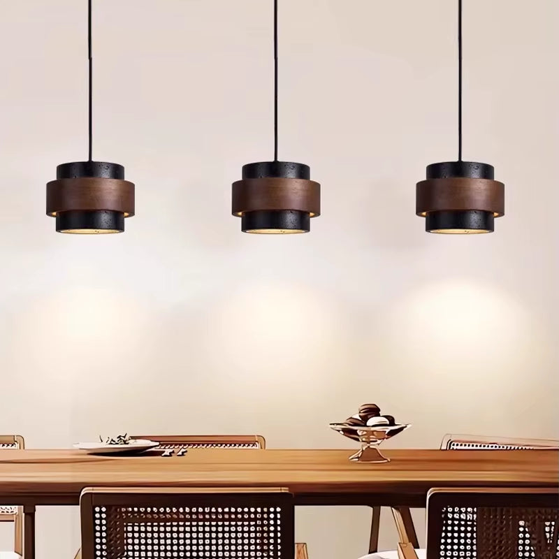 Suspension en travertin – cylindre 17 cm