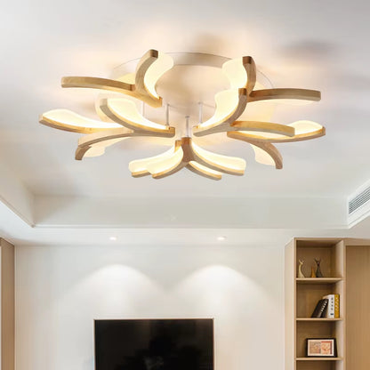 Plafonnier LED bois nordique – branches courbes