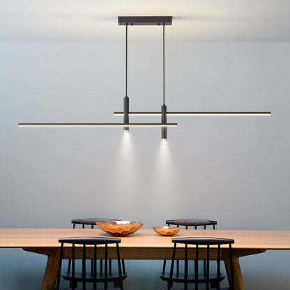 Suspension LED noire réglable – barre lumineuse 100 ou 150 cm